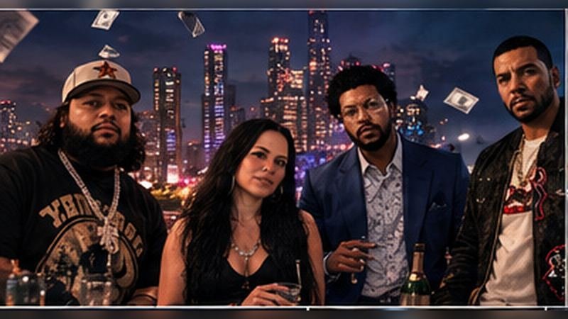 The main crew standing together in the city at night — NOFRONTIN RP
